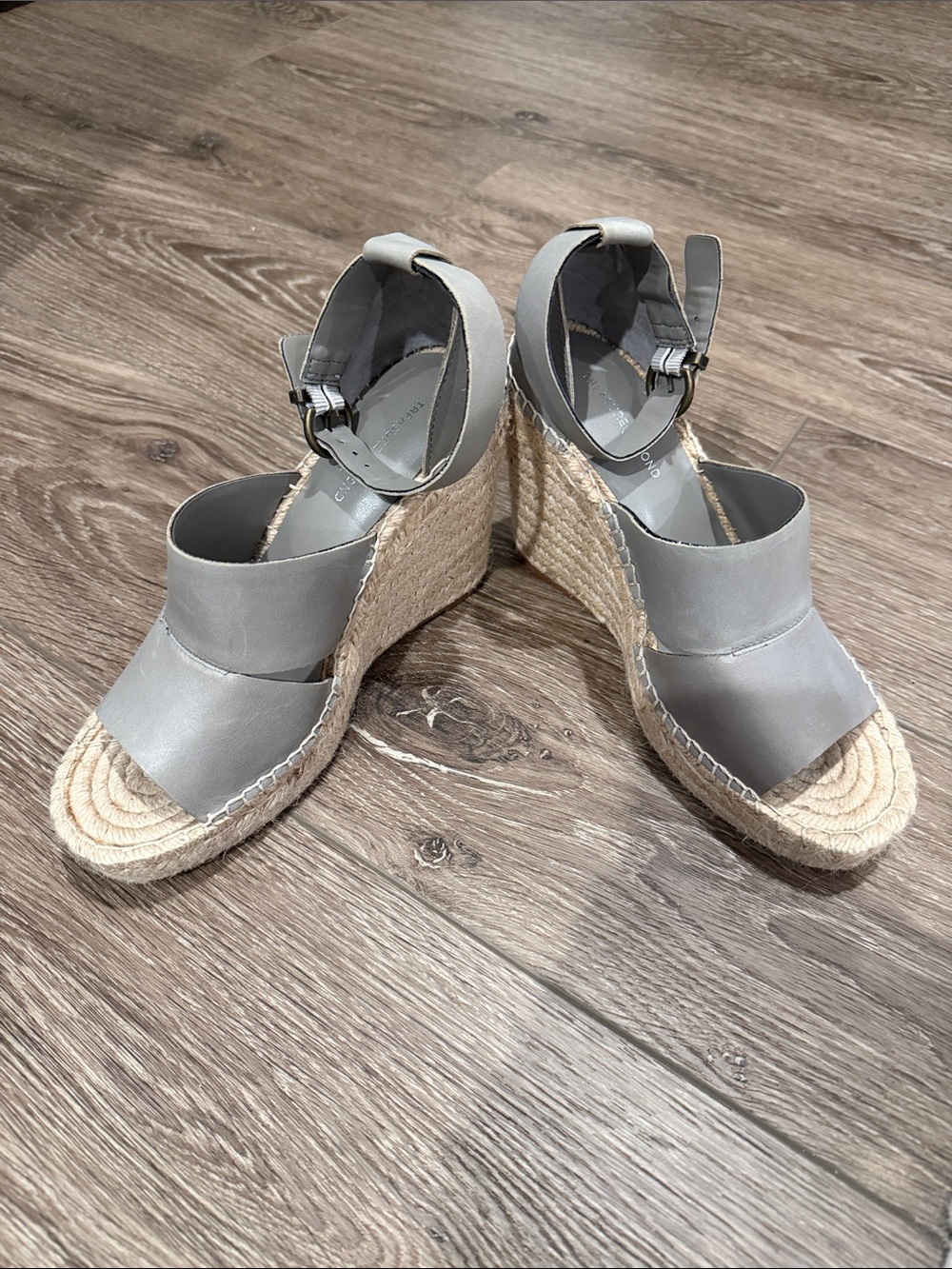 Treasure & Bond Gray Espadrille Wedge Sandals